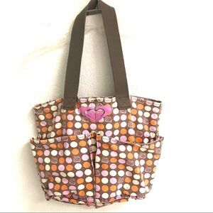 Roxy polkadot canvas beachy retro tote bag